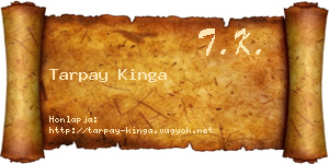 Tarpay Kinga névjegykártya