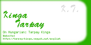 kinga tarpay business card